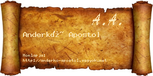 Anderkó Apostol névjegykártya